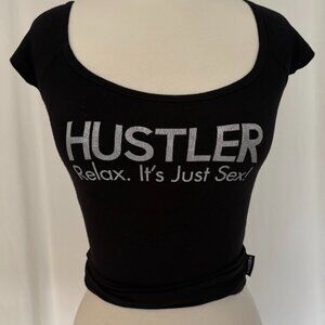 Hustler Hardcore since '74 Relax It's Just Sex Black Tee XS - COLLECTORS ITEM